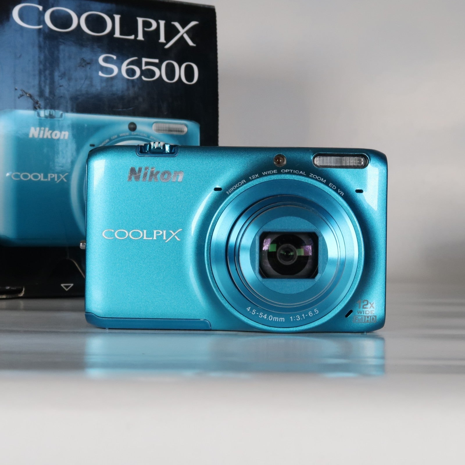 Nikon Coolpix S6500 16.0MP Compact Digital Camera – Blue, Complete Kit – Tested