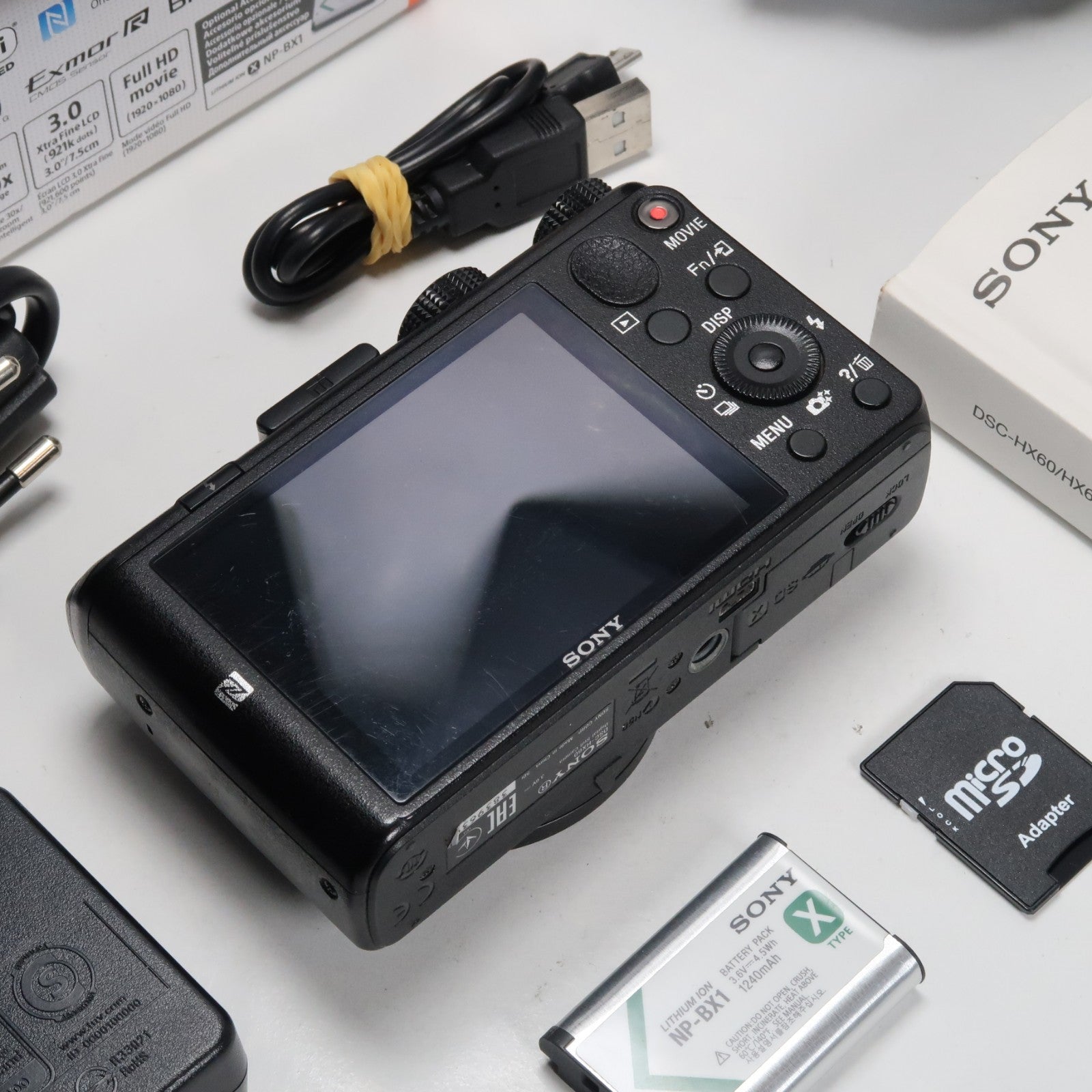 Sony CyberShot DSC-HX60V 20.4MP Digital Camera – Boxed, with Case & 32GB SD Card