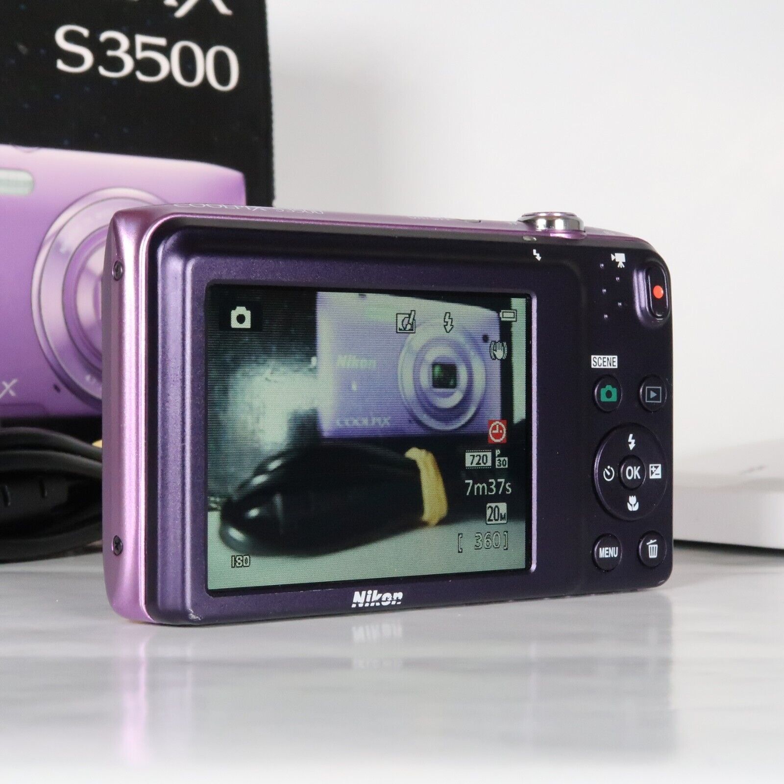 Nikon CoolPix S3500 20.1MP Digital Camera Purple – Mint Condition, Original Packaging
