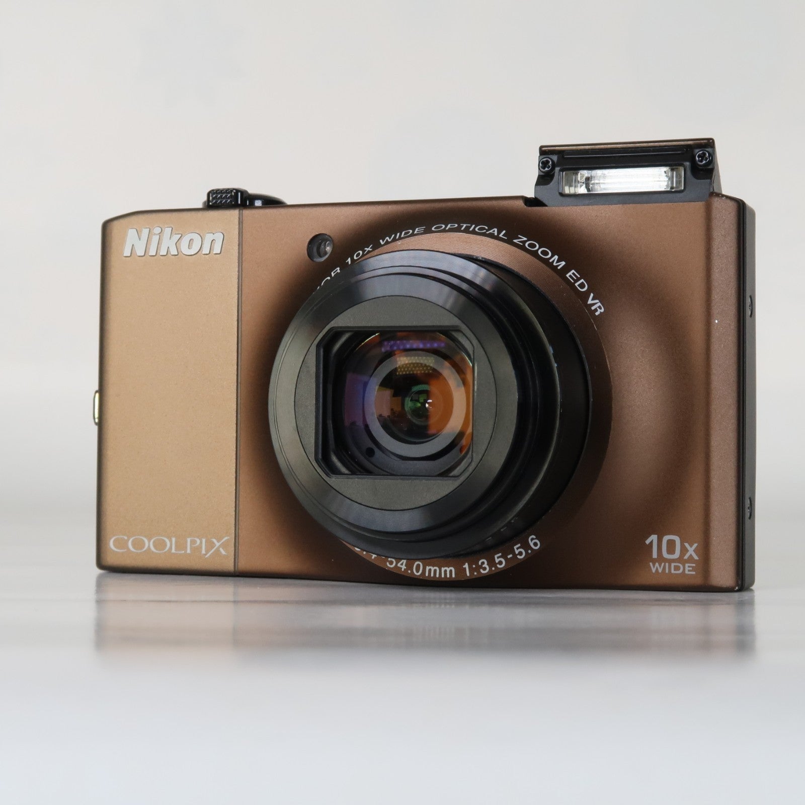 Nikon Coolpix S8000 14MP Digital Camera – Brown – 10x Zoom + Charger + Case