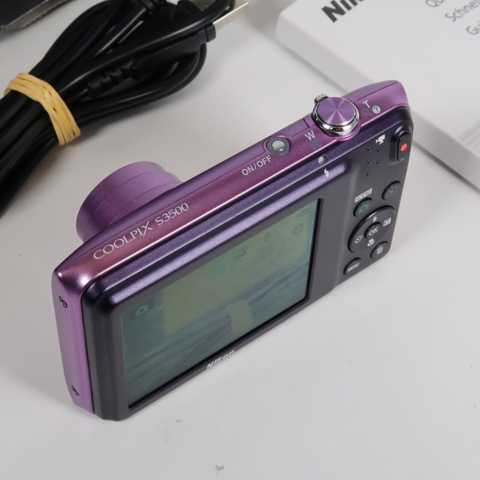 Nikon CoolPix S3500 20.1MP Digital Camera Purple – Mint Condition, Original Packaging