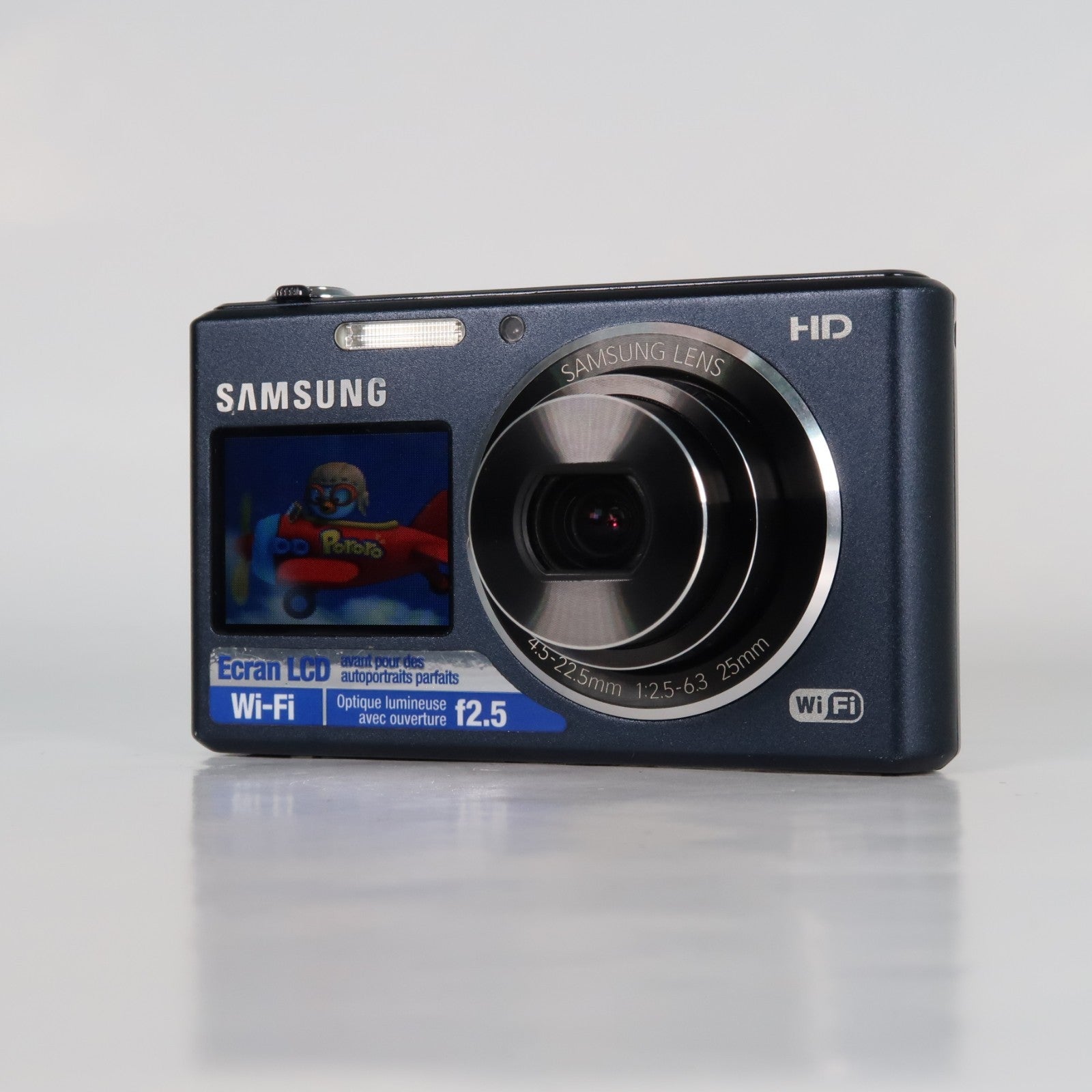 Samsung DualView DV150F 16.2MP Digital Camera – Blue – Excellent