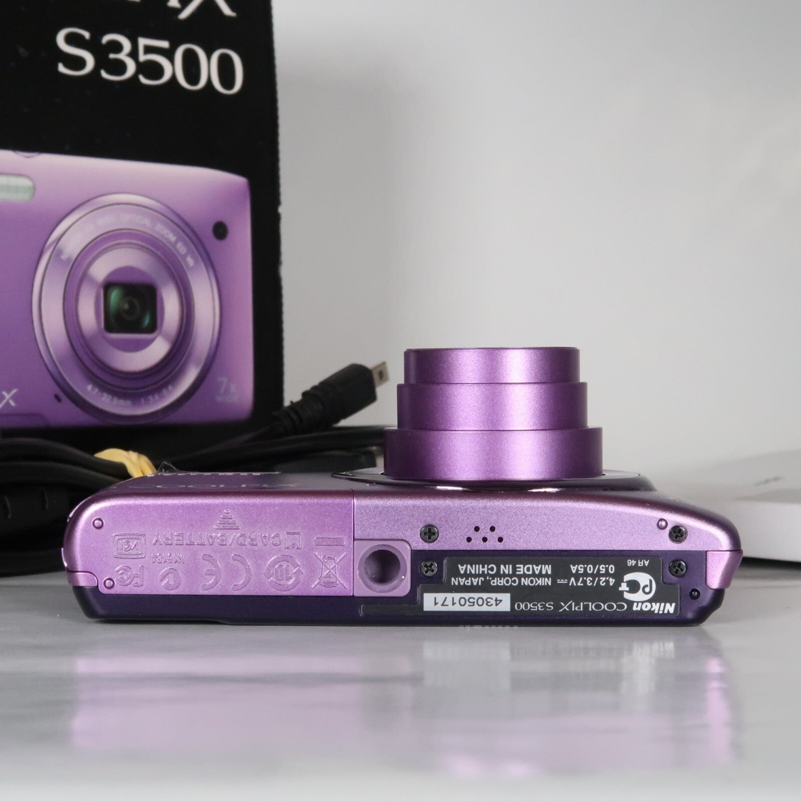 Nikon CoolPix S3500 20.1MP Digital Camera Purple – Mint Condition, Original Packaging