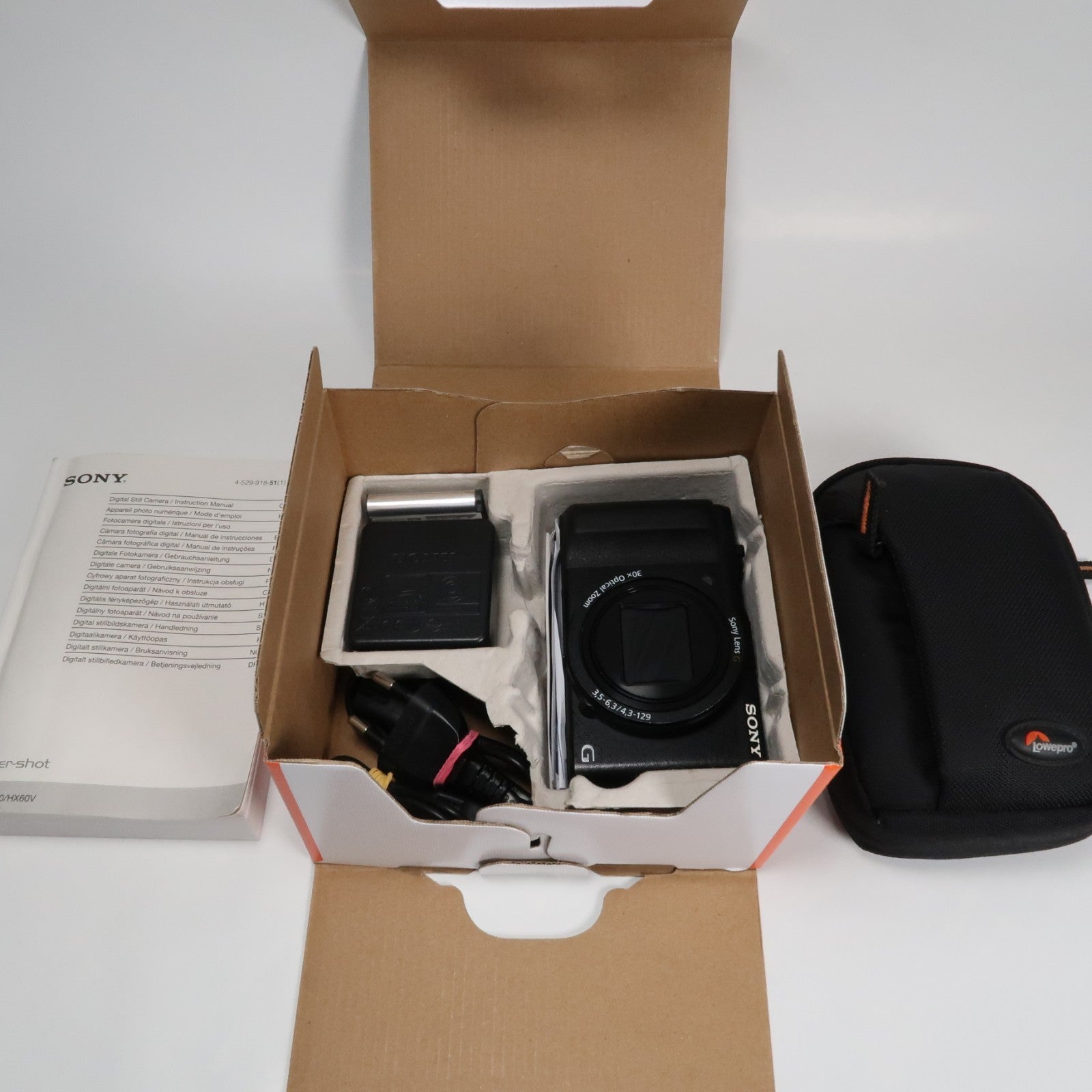 Sony CyberShot DSC-HX60V 20.4MP Digital Camera – Boxed, with Case &amp; 32GB SD Card