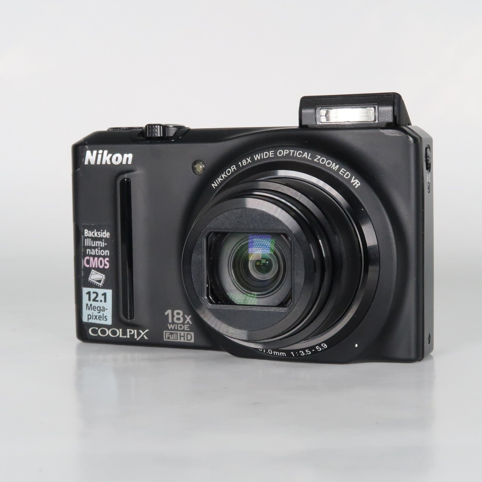 Nikon Coolpix S9100 12.1MP 18x Digital Camera Black – Very Good Condition