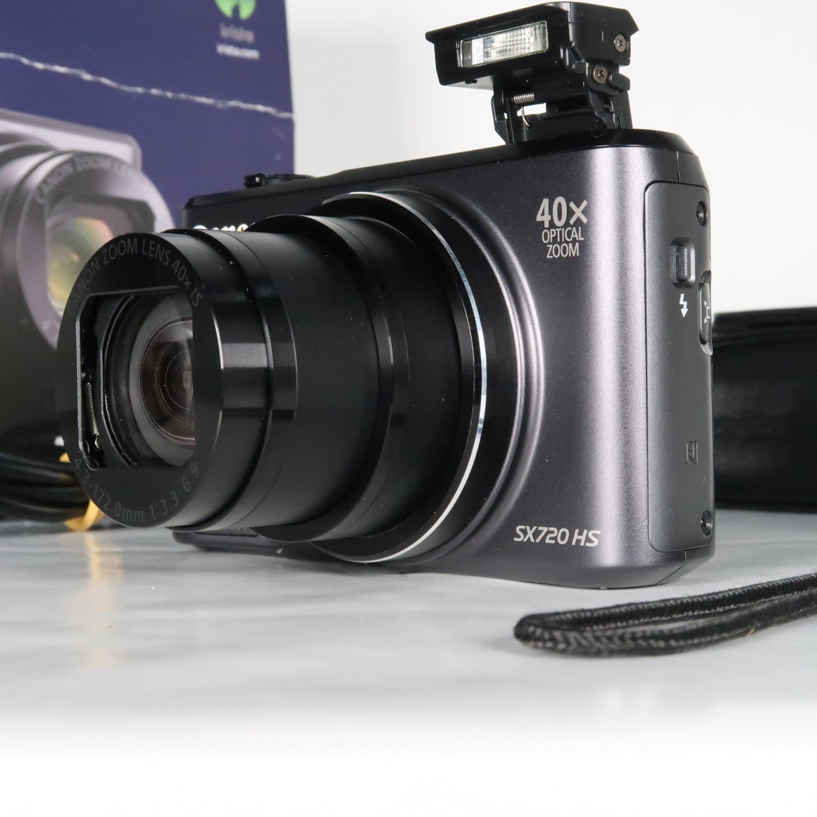 Canon PowerShot SX720 HS 20.3MP 40x Digital Camera Black + Case + 64GB SD Card