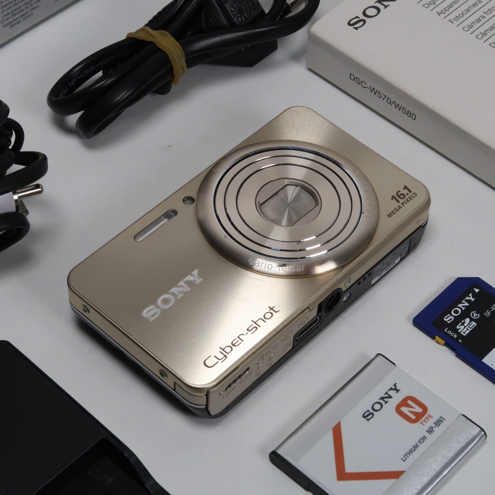 Sony Cyber-Shot DSC-W570 16.1MP 5x Digital Camera Gold – Very Good